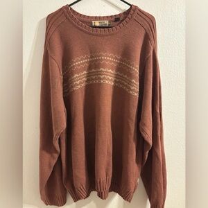 GH Bass Sweater Men XXL Red Fair Isle Crewneck Pullover Fall Everyday Casual